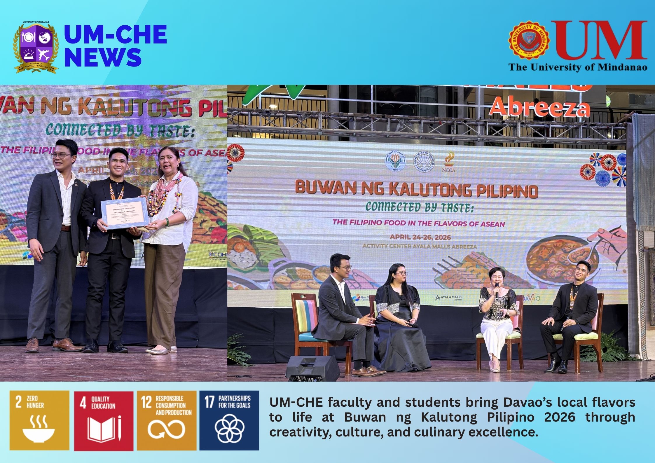 UM-CHE Showcases Culinary Excellence at Buwan ng Kalutong Pilipino 2026